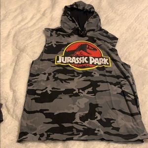 Jurassic park sleeveless hoodie Clearance